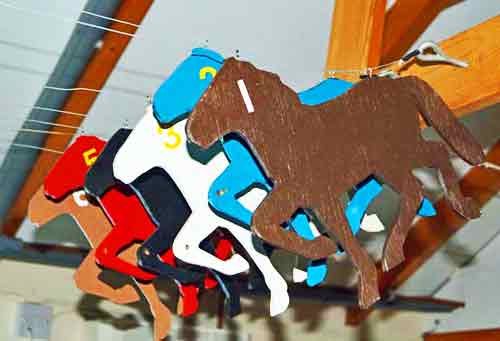 Picute of wooden horses