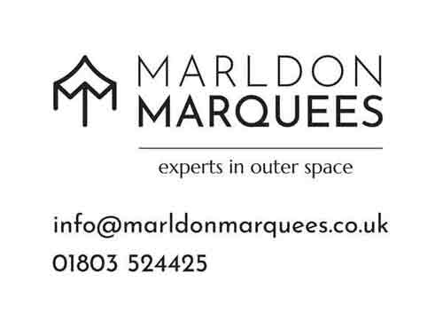Marldon Marquees Business card and link to page