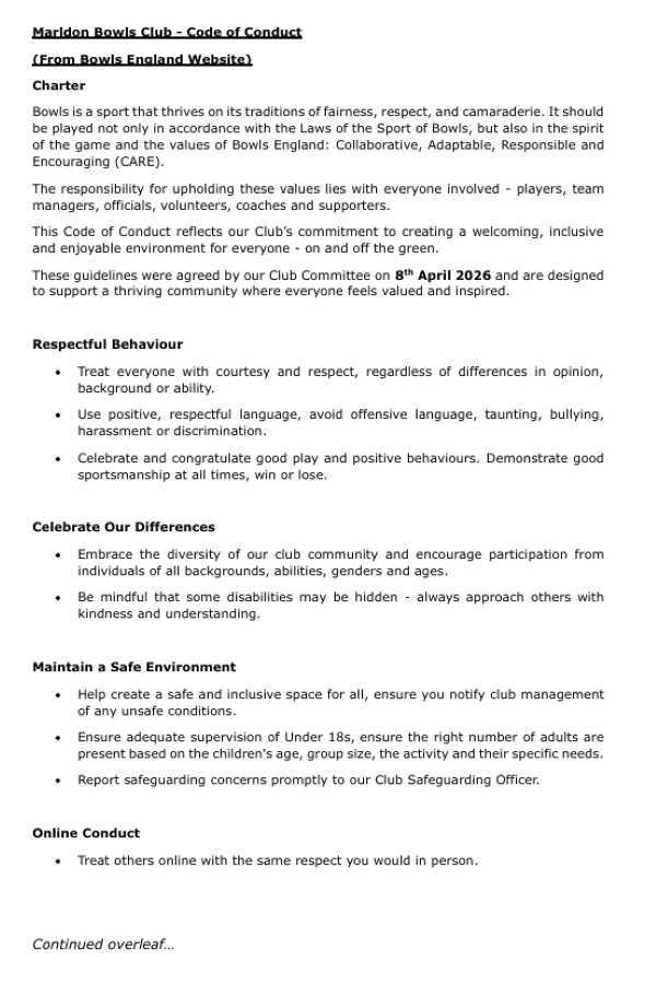 Code of Conduct document Page 1