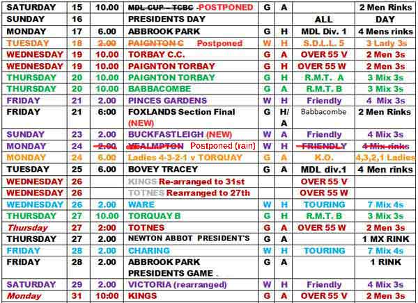 The July fixtures image part 2