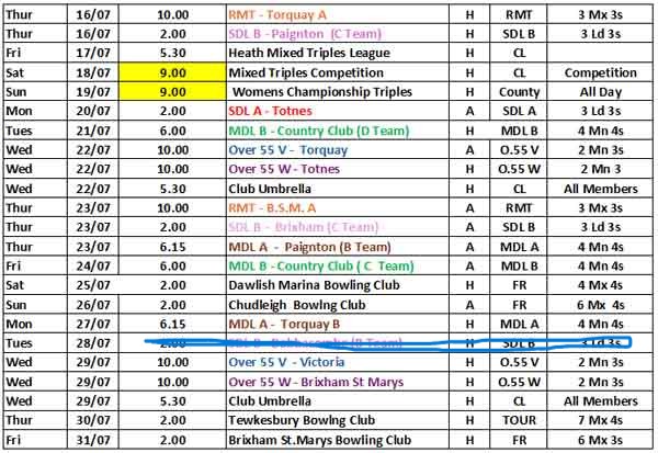 The July fixtures image part 2