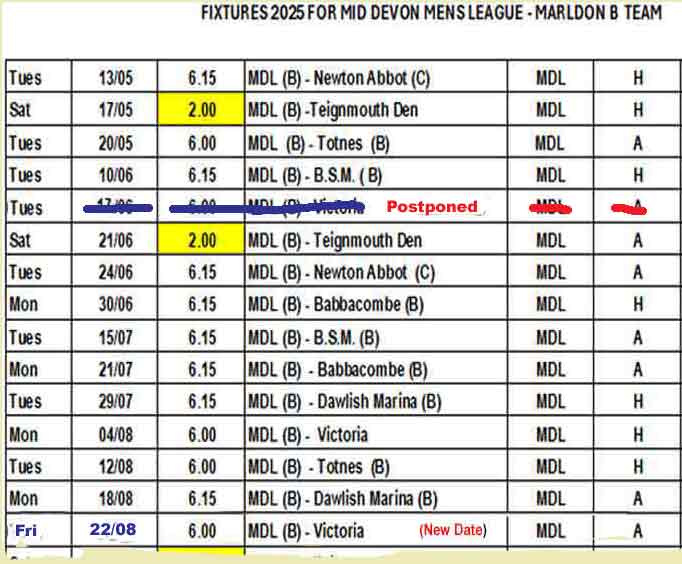 Division4 fixtures