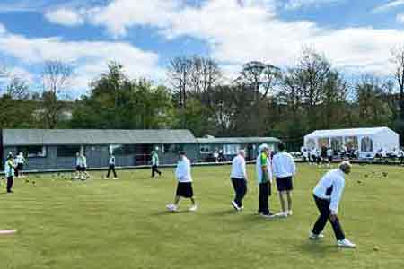 picture of bowlers on green